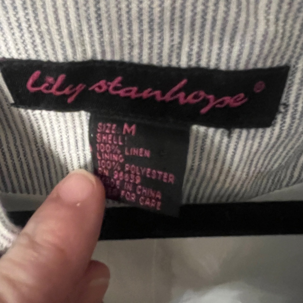 Lily Stanhope‎ Chic Light Gray Women's Blazer medium Linen - Picture 4 of 4